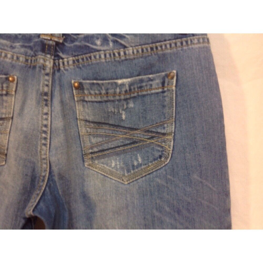 Maurice's Distressed Jeans Heavy Stitching Denim Capri Size 7/8